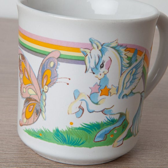VTG 80s Wallace Berrie Pegasus Rainbow Butterfly Coffee Mug 1982 Fantasy #4907 - Picture 10 of 16